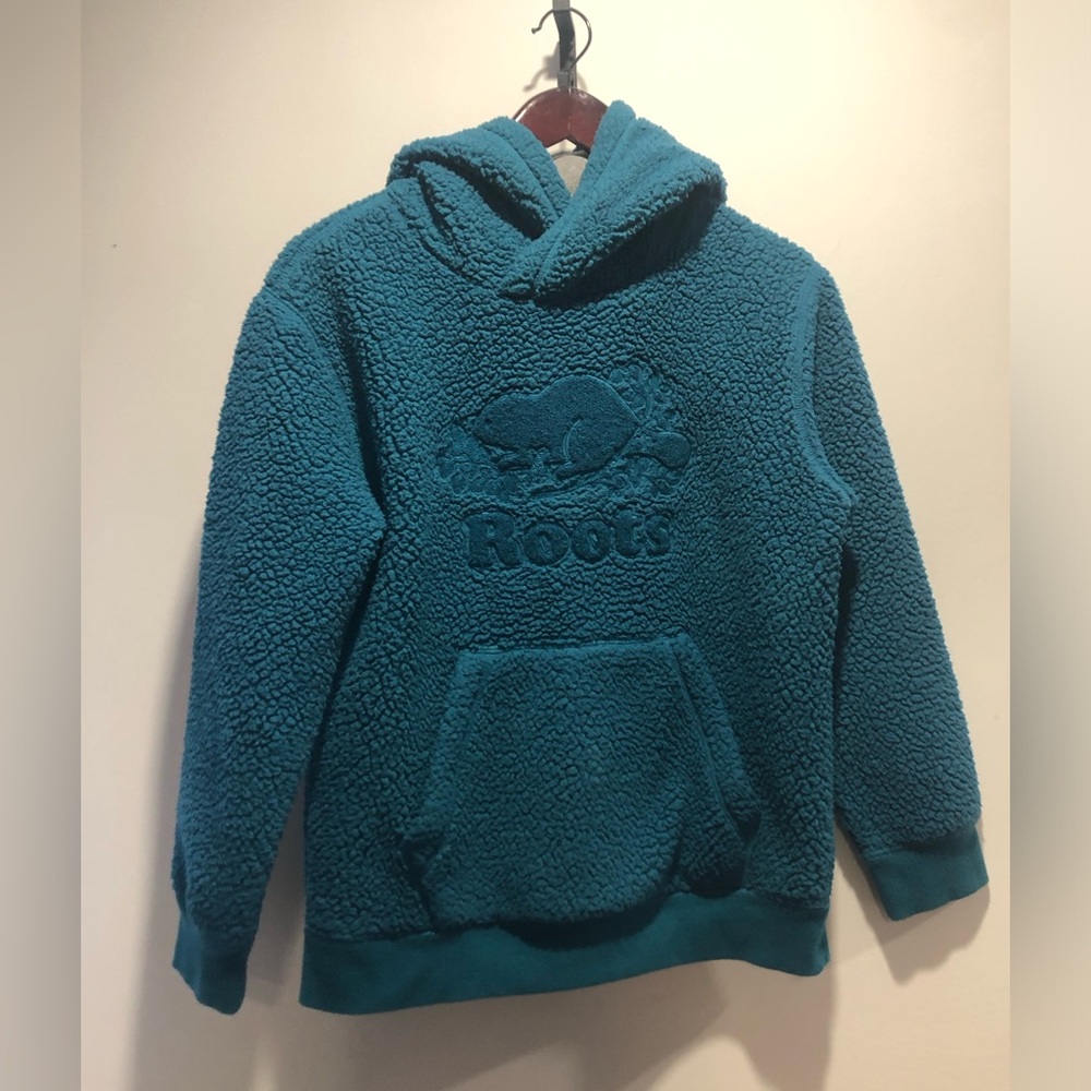 Roots Kids Teal Sherpa Hoodie Sweatshirt